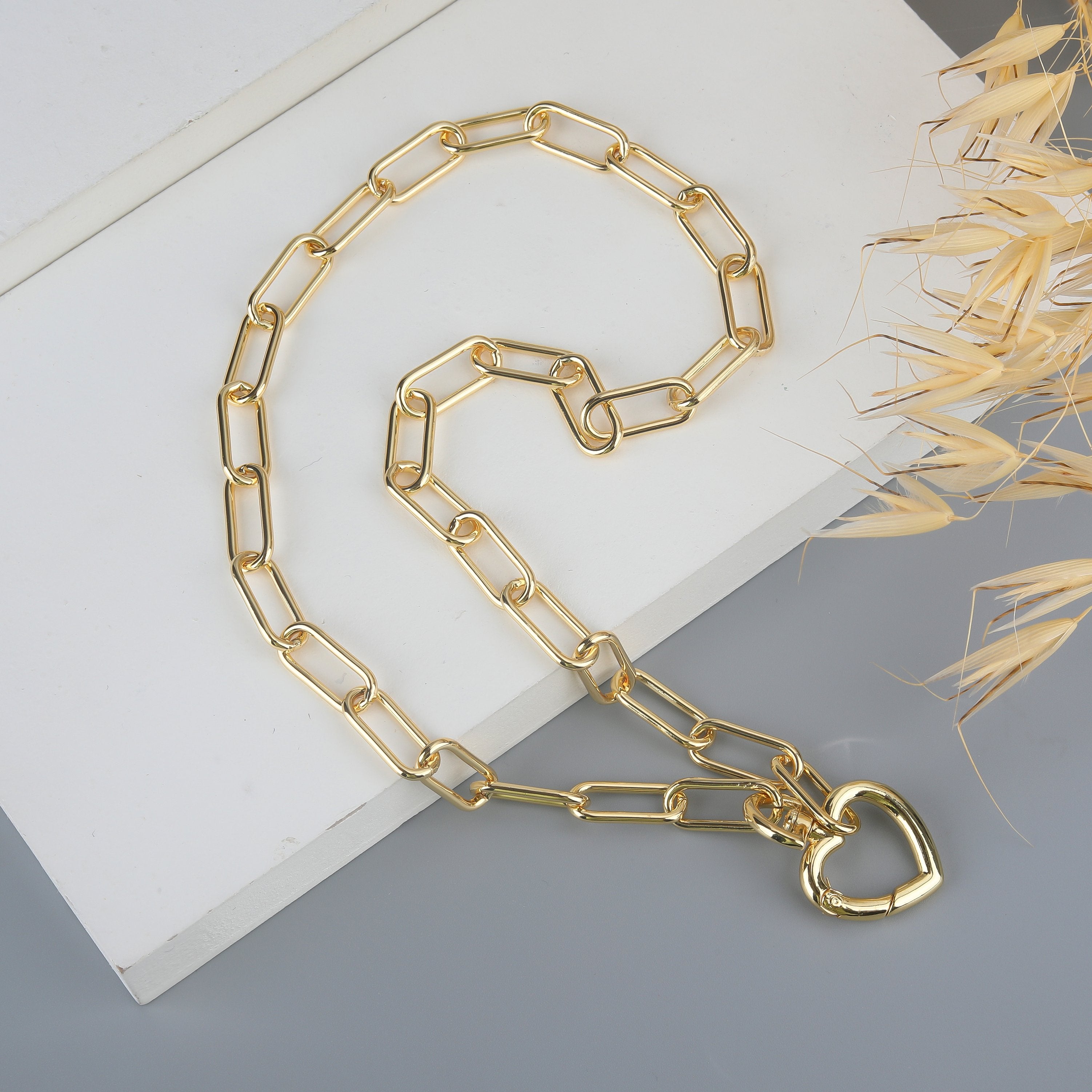 14k Yellow Gold Paperclip Link Necklace | LoveBling