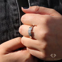 .83 CTTW Moissanite Engagement Ring in 925 Sterling Silver