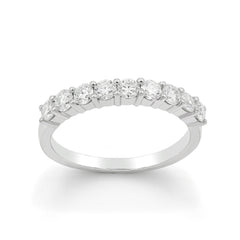 .90 CTTW Moissanite 9 Stone Wedding Band, Eternity Ring in 925 Sterling Silver