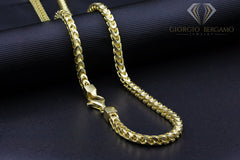 925 Sterling Silver 4mm Solid Franco Gold Plated Chain