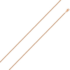14K Rose Gold 0.5mm Cable Diamond Cut Chain