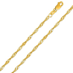 14K Yellow Gold 2mm Singapore Chain