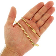 14K Yellow Gold 5mm Hollow Cuban Curb Link Chain