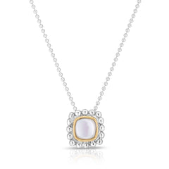 925 Sterling Silver Gemstone Halo Pendant Necklace