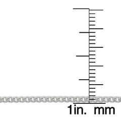 925 Sterling Silver 2mm Solid Miami Cuban Link Rhodium Chain