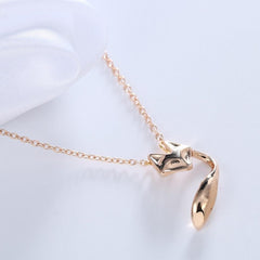 Gold Plated Polished Fox Pendant Necklace