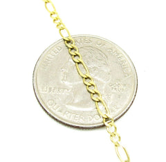 10K Yellow Gold 2mm Solid Figaro Link Chain