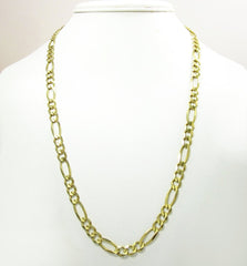 10K Yellow Gold 6.5mm Solid Figaro Link Chain