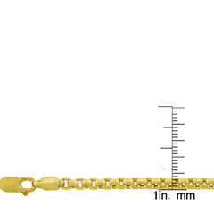 14K Yellow Gold 3.5mm Round Box Link Chain