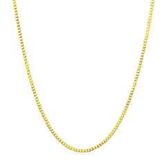 14K Yellow Gold 2mm Solid Cuban Curb Link Chain