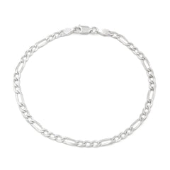 925 Sterling Silver 3.5mm Solid Figaro ITProLux Bracelet