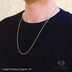 925 Sterling Silver 2mm Solid Miami Cuban Link Rhodium Chain