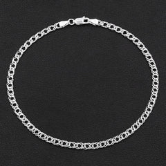 925 Sterling Silver Double Link, Curb Anklet, ITProLux Ankle Bracelet