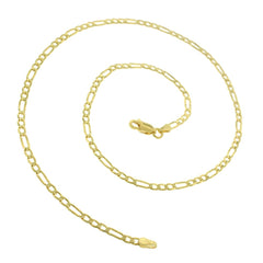 10K Yellow Gold 2.5mm Solid Figaro Link Chain